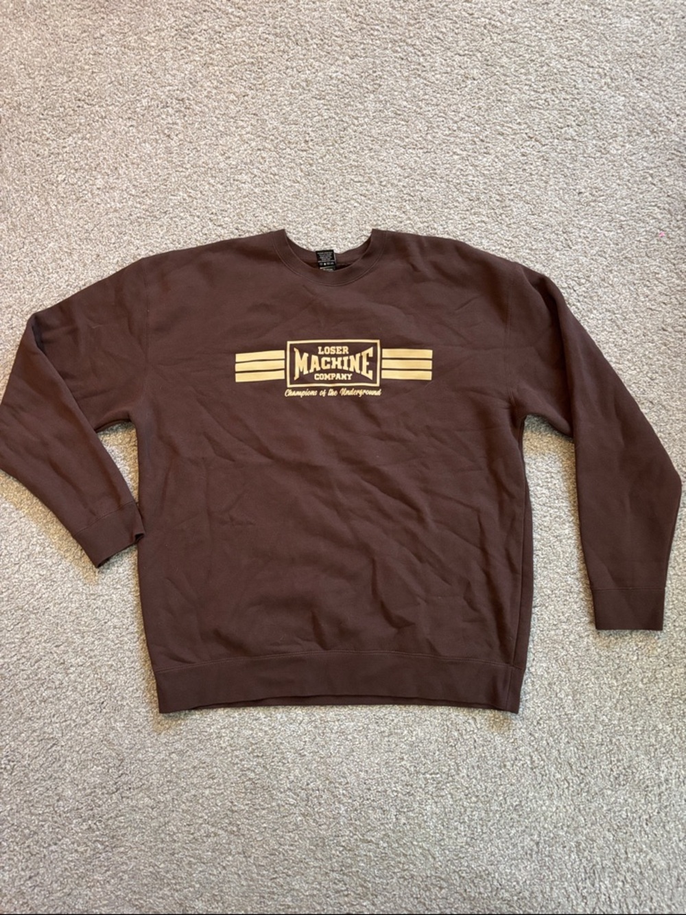 Loser Machine Brown Logo Crewneck Sweatshirt Mens XL